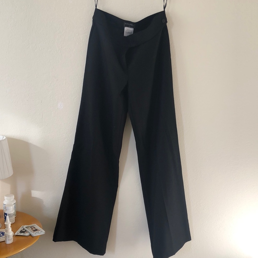 Authentic Chanel 100% Wool Wide Leg Pants
